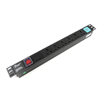 1U 6 way Cabinet PDU with Switch,Sigle lighting protection and USB 250V, 10A Universal