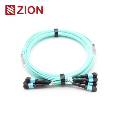 48F MTP OM3 High-Density Low Insertion Loss Fiber Optic Trunk Cable for Data Centers