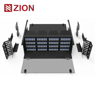 4U UHD MPO/MTP-LC 384F Full Cover Fixed Rack Mounted Patch Panel 16 Cassettes