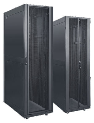 42U Capacity Server Rack Cabinet with SPCC Cold Rolled Steel and Curved Mesh Front Door for Data Centers