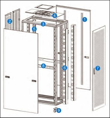 1000kg Loading Capacity Server Rack Cabinet with SPCC Cold Rolled Steel and High-Density Vented Doors for Data Centers