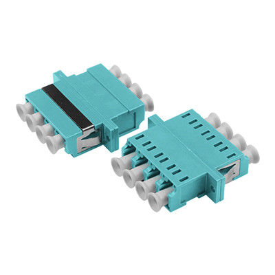 LC OM3 QUAD Welding Symmetry-type Fiber Optic Adapter with Flange - ≤ 0.2dB Alternating Loss, Ceramic or Metal Sleeve, Wide Operating Temperature